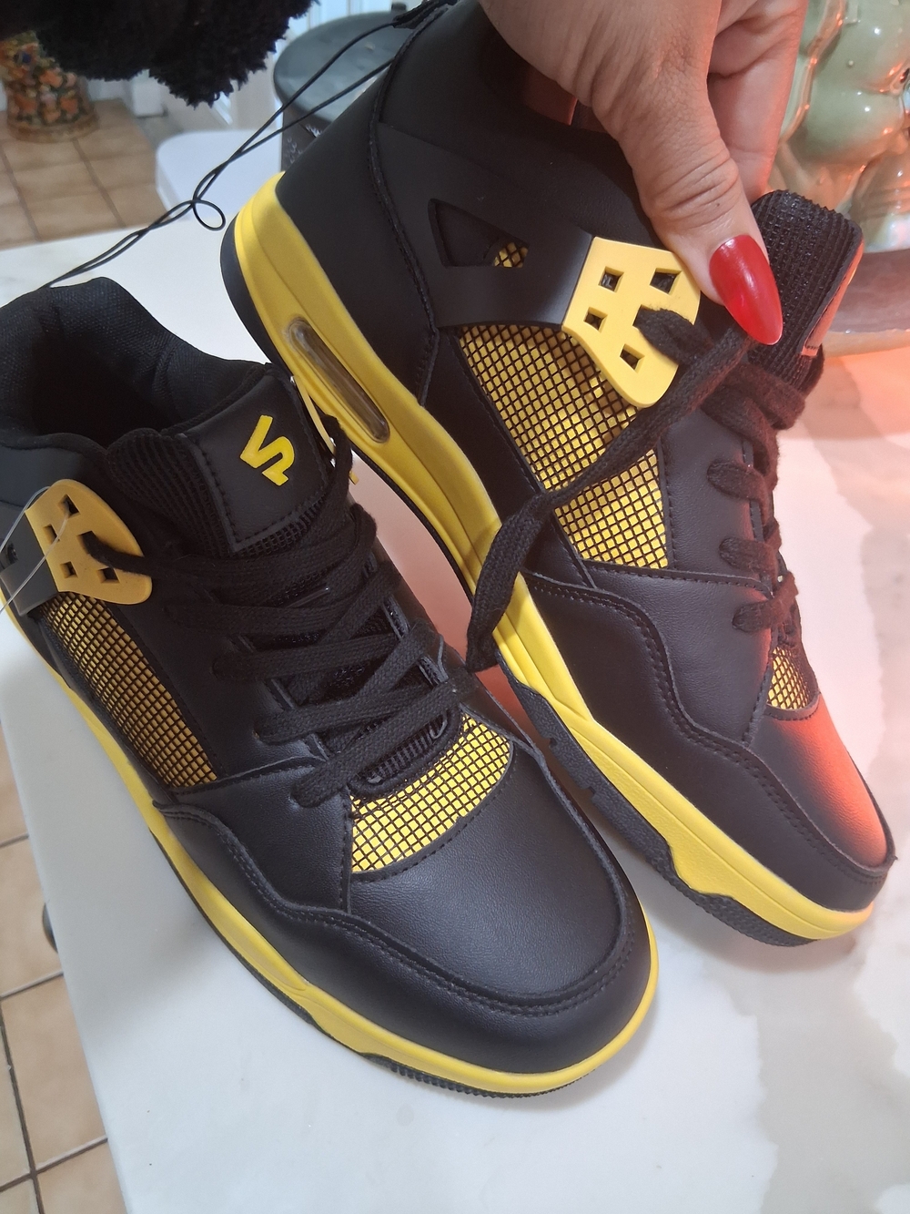 South Pole Black and Yellow Men's Performance Sneakers